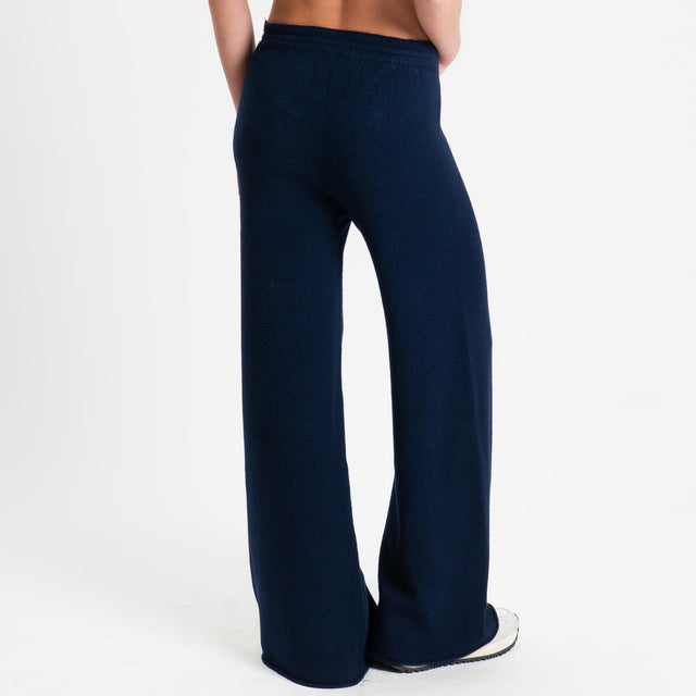 Haveone-Completo maglia collo alto + pantalone - blu