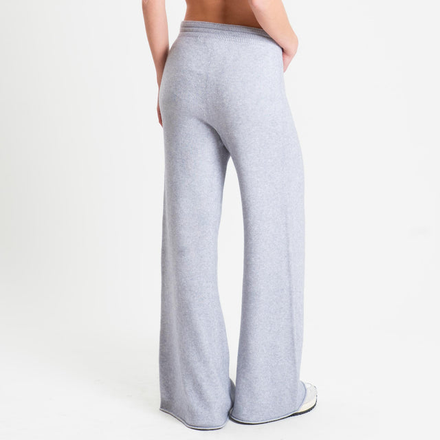 Haveone-Completo maglia collo alto + pantalone - grigio perla