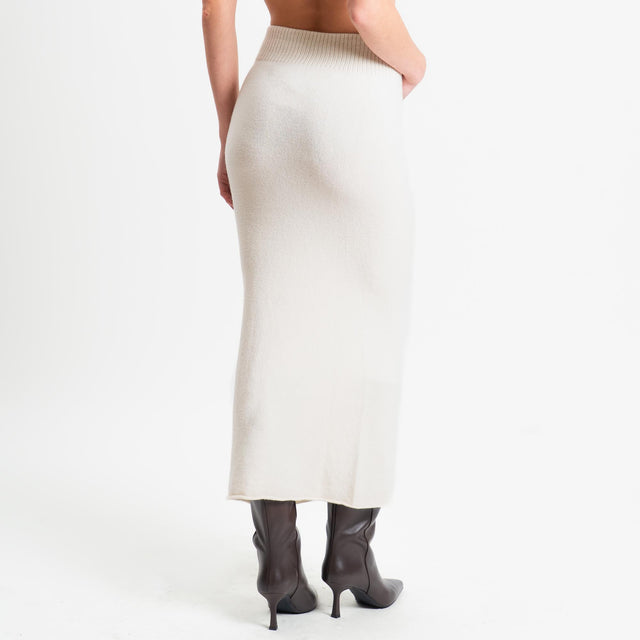 Haveone-Completo maglia e gonna - panna