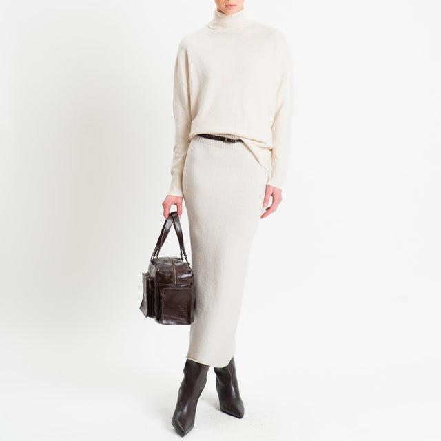 Haveone-Completo maglia e gonna - panna