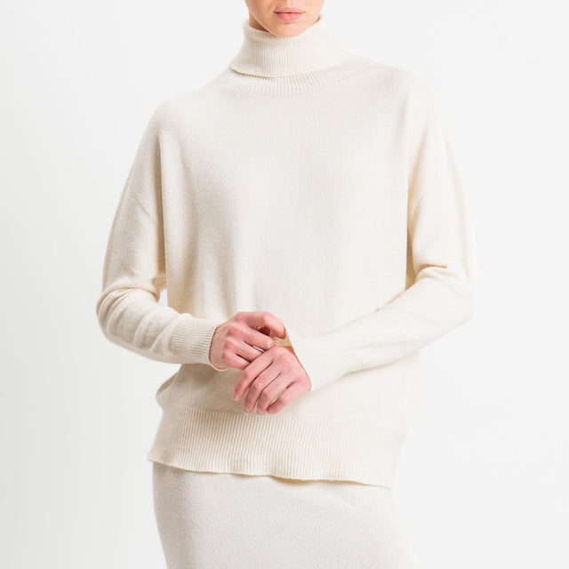 Haveone-Completo maglia e gonna - panna