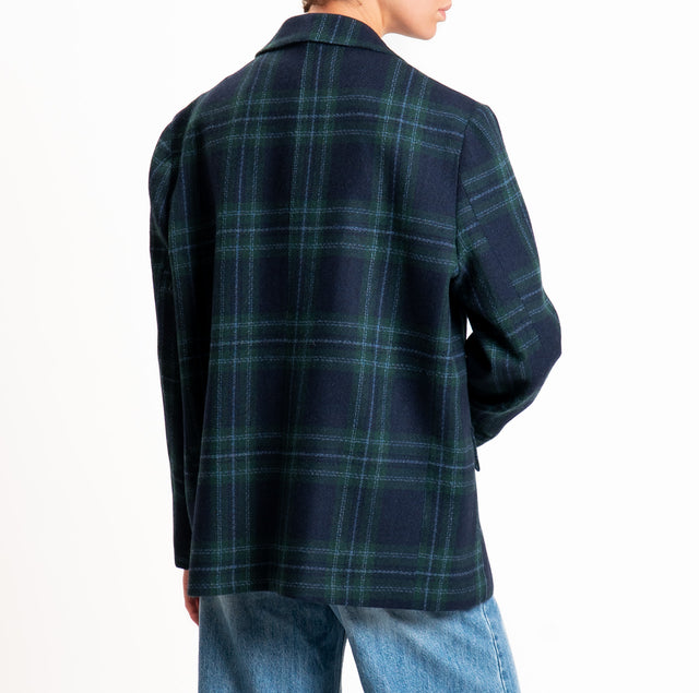 Haveone-Giacca check over - blu/verde