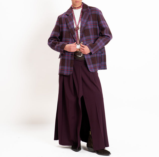 Haveone-Giacca check over - bordeaux/jeans