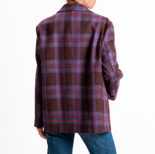 Haveone-Giacca check over - bordeaux/jeans