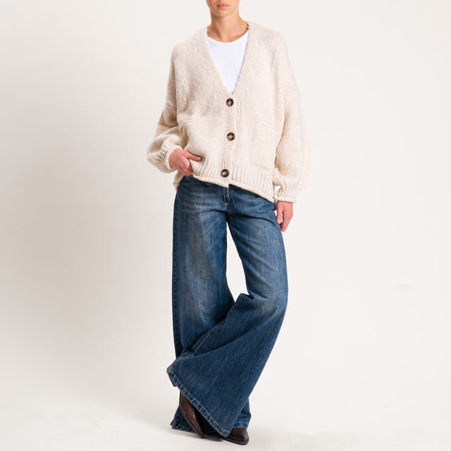 Haveone-Cardigan misto alpaca con tasche - calce