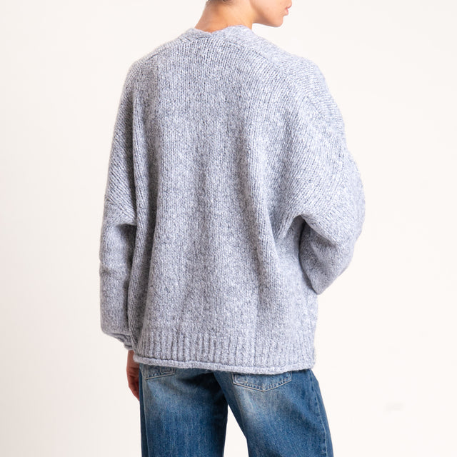 Haveone-Cardigan misto alpaca con tasche - perla