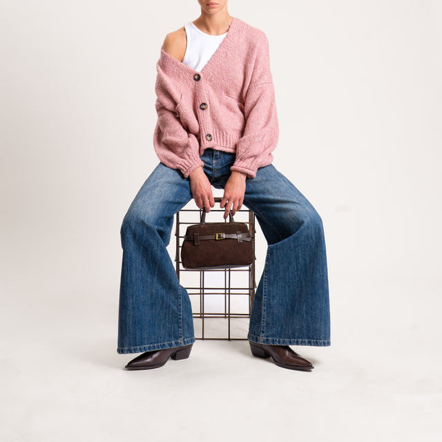 Haveone-Cardigan misto alpaca con tasche - rosa
