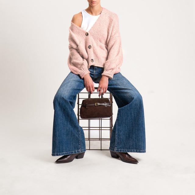 Haveone-Cardigan misto alpaca con tasche - rosa