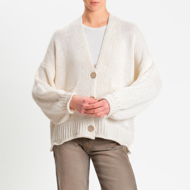 Haveone-Cardigan bottoni con tasche - calce