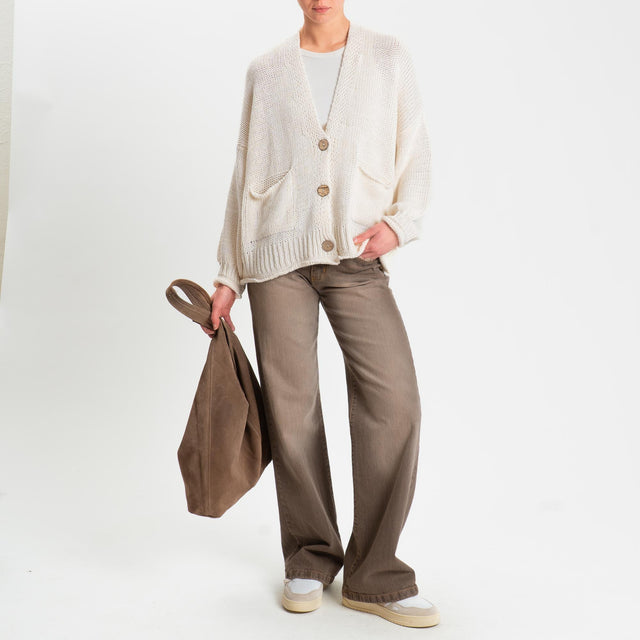 Haveone-Cardigan bottoni con tasche - calce
