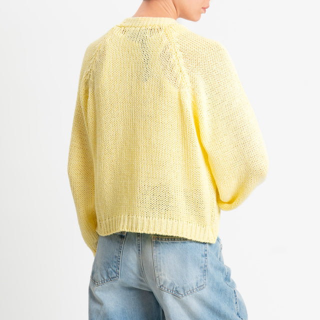 Haveone-Cardigan bottoni gioiello - giallo