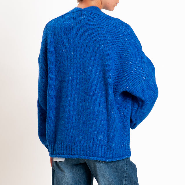 Haveone-Cardigan misto alpaca con tasche - bluette