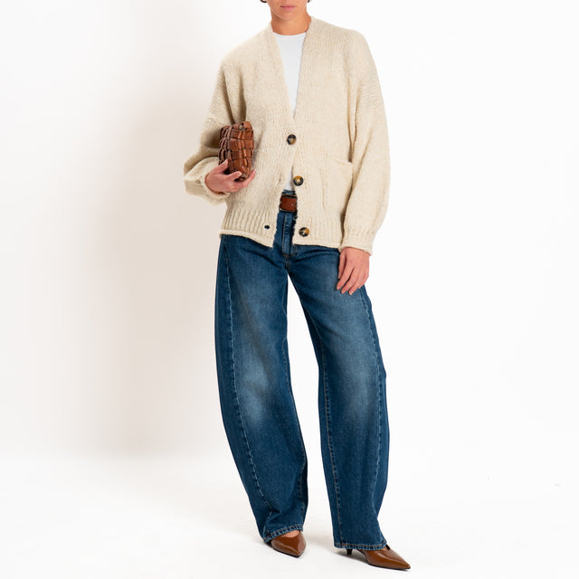 Haveone-Cardigan misto alpaca con tasche - calce