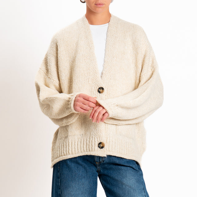 Haveone-Cardigan misto alpaca con tasche - calce