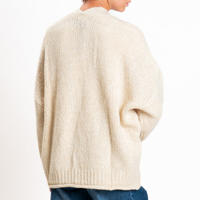 Haveone-Cardigan misto alpaca con tasche - calce