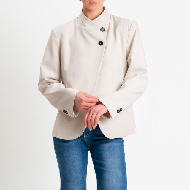 Haveone- Giacca chiusura asimmetrica - Beige