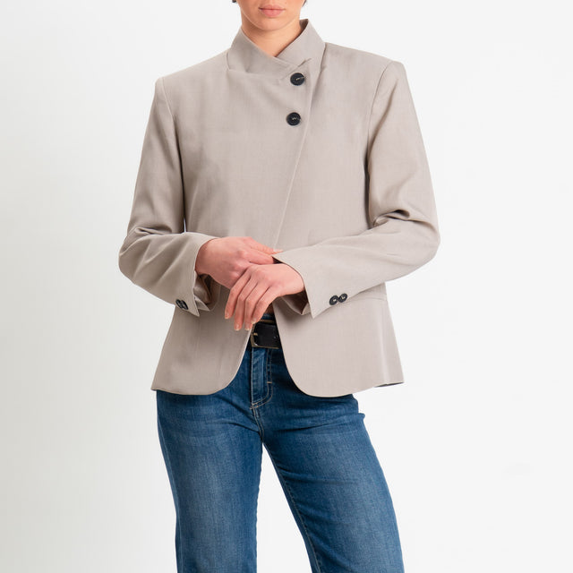 Haveone- Giacca asimmetrica - tortora