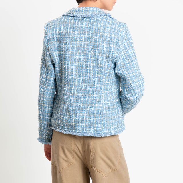 Haveone-Giacca bouclé con paillettes - polvere/oro/bianco