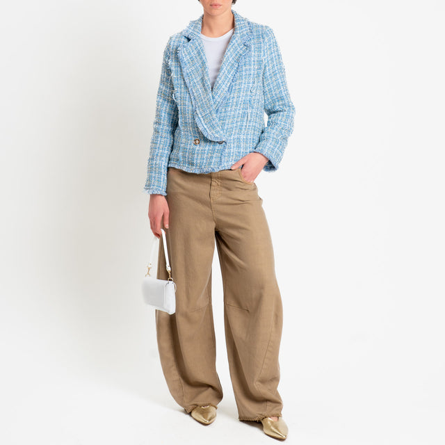 Haveone-Giacca bouclé con paillettes - polvere/oro/bianco