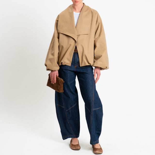 Haveone-Giacca bomber manica palloncino - cammello