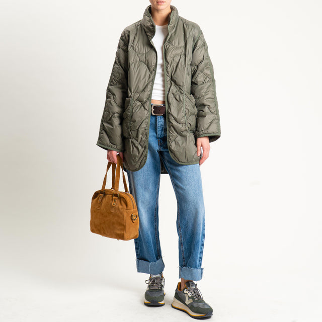 Haveone-Giacca trapuntata 100 grammi spacchi laterali - militare