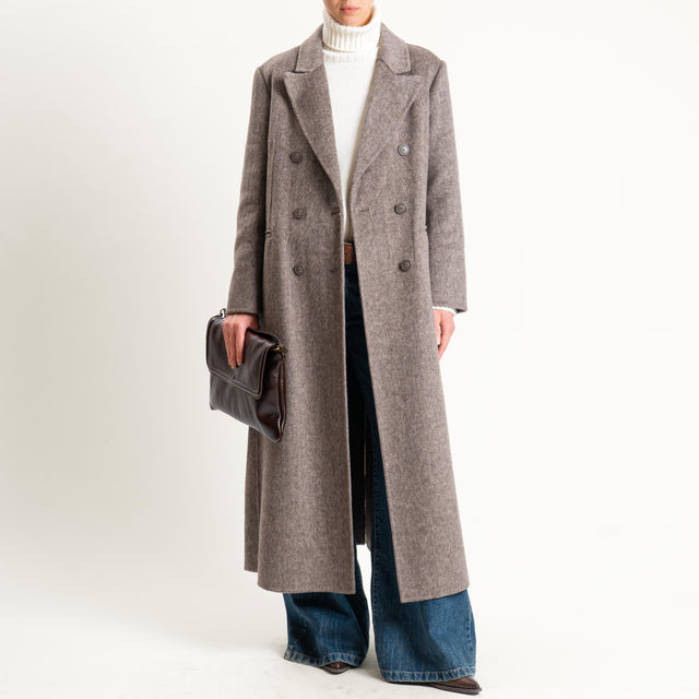 Haveone-Cappotto hand made doppiopetto misto lana - moro
