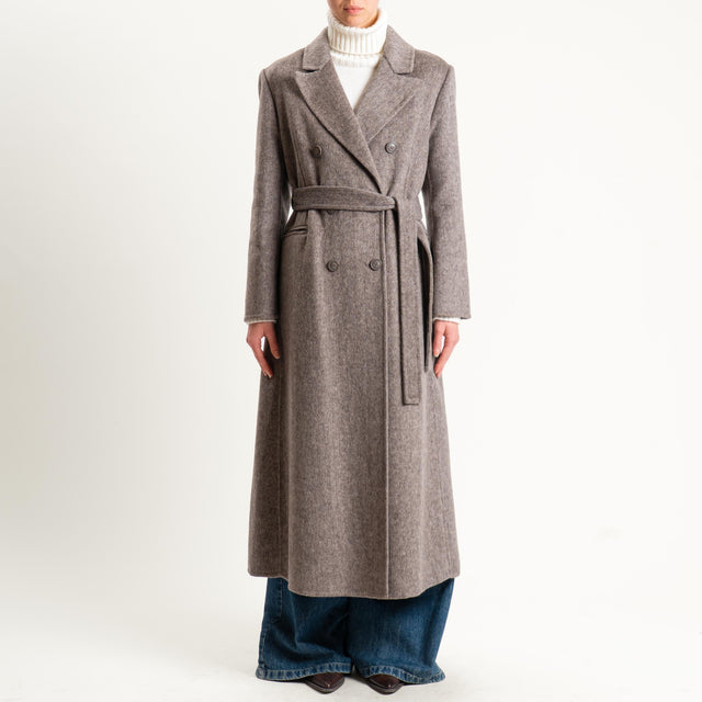 Haveone-Cappotto hand made doppiopetto misto lana - moro