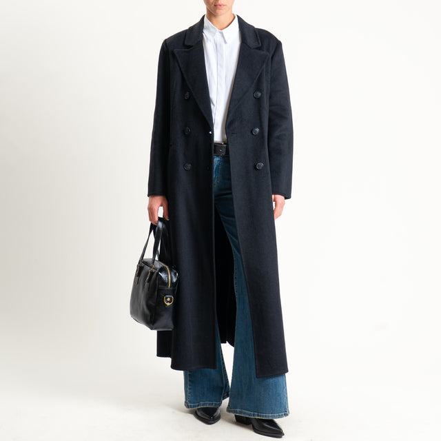 Haveone-Cappotto hand made doppiopetto misto lana - nero