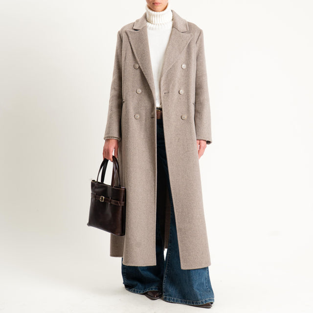 Haveone-Cappotto hand made doppiopetto misto lana - tortora