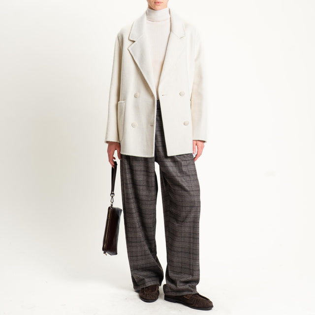 Haveone-Giacca cappotto doppiopetto hand made - panna