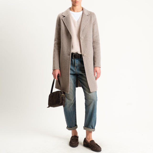 Haveone-Cappotto hand made misto lana - tortora