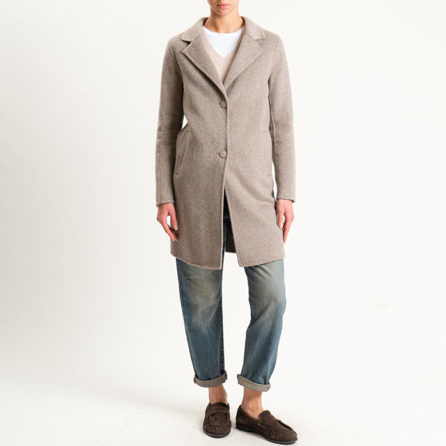 Haveone-Cappotto hand made misto lana - tortora