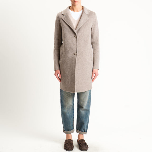 Haveone-Cappotto hand made misto lana - tortora