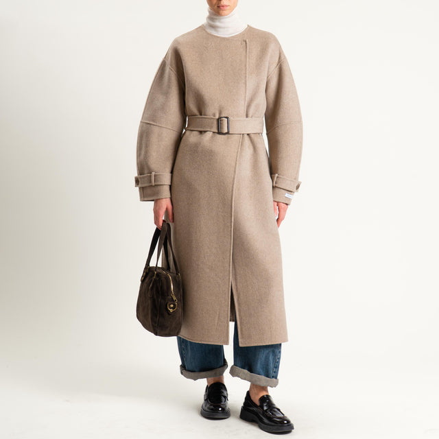 Haveone-Cappotto hand made misto lana - tortora
