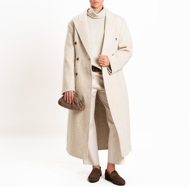 Haveone-Cappotto HAND MADE MISTO LANA doppiopetto - avena