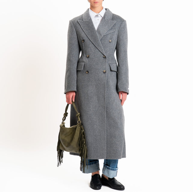 Haveone-Cappotto HAND MADE MISTO LANA doppiopetto - grigio melange