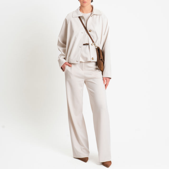 Haveone-Bomber similpelle intrecciata - burro