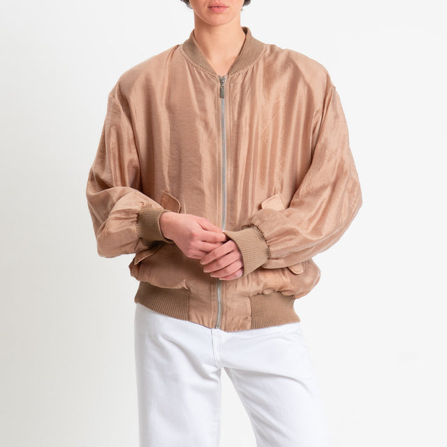 Haveone-Bomber tessuto lyocell - Beige