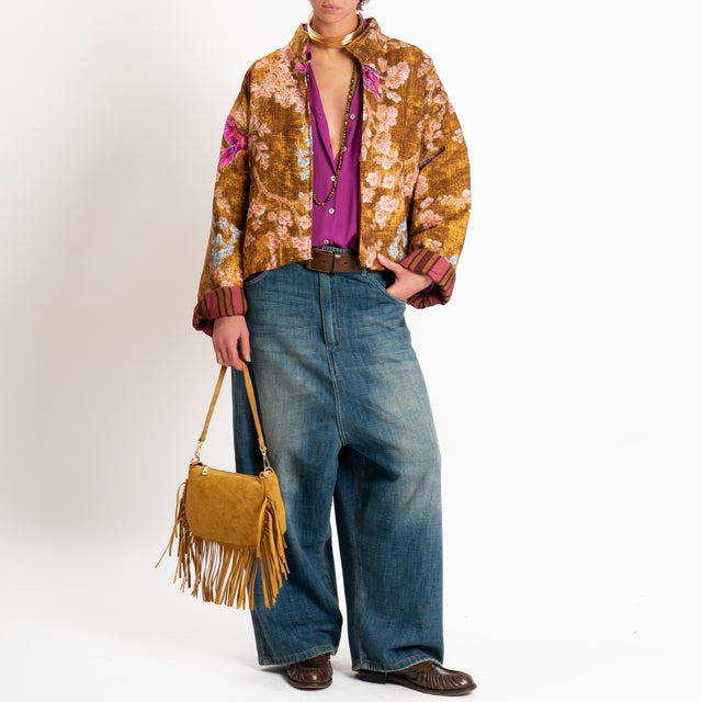 Haveone-Bomber fantasia pappagalli - olio/cipria/fucsia
