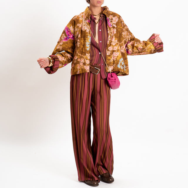 Haveone-Bomber fantasia pappagalli - olio/cipria/fucsia