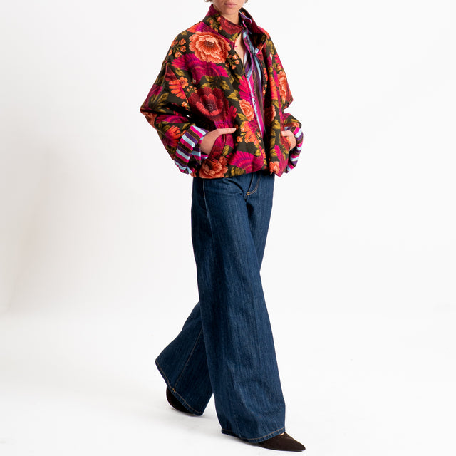 Haveone-Bomber fantasia colibrì - militare/fucsia