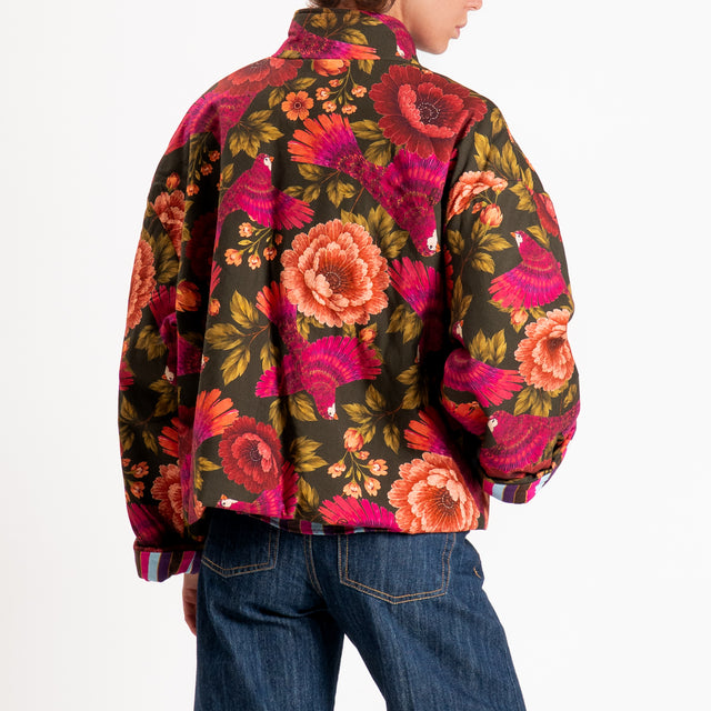 Haveone-Bomber fantasia colibrì - militare/fucsia