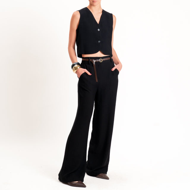 Haveone-Completo gilet + pantalone - nero
