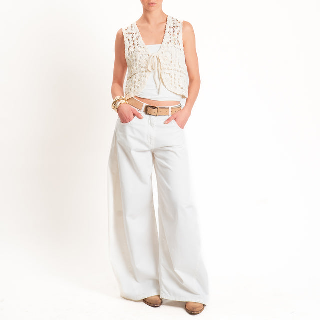 Haveone-Gilet crochet - burro