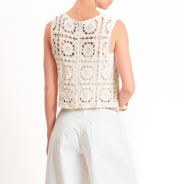 Haveone-Gilet crochet - burro