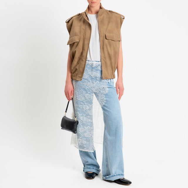 Haveone-Gilet dainetto con tasche - beige