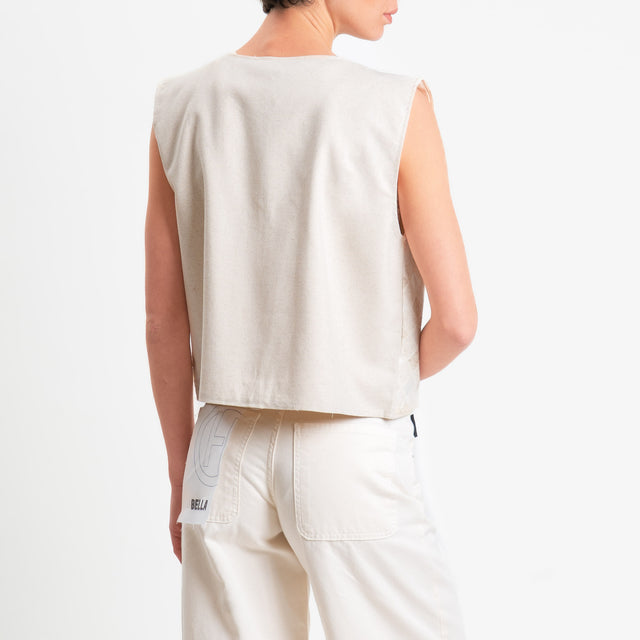 Haveone-Gilet con ricami - beige