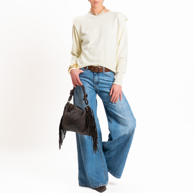 Haveone-Crew neck top with straps - butter yellow