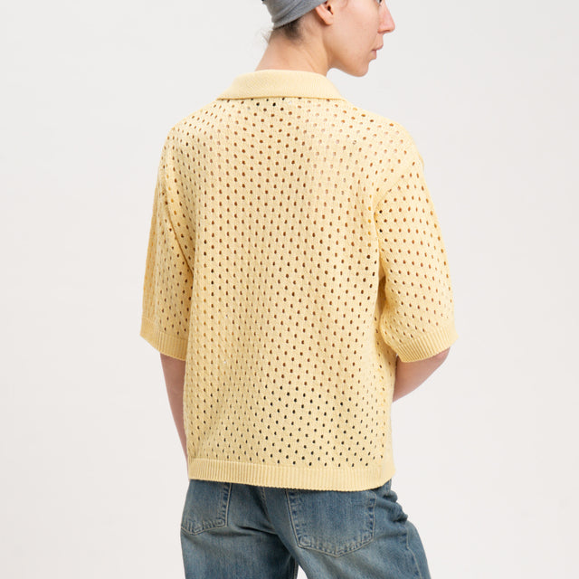 Polo perforado Haveone - Amarillo