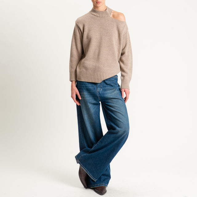 Haveone-Maglia cut out misto alpaca - coloniale